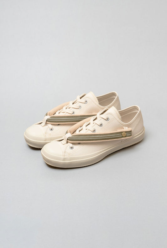 HANAO SHOES_KYOSANADAHIMO(縞 / 柳茶)_White_引き