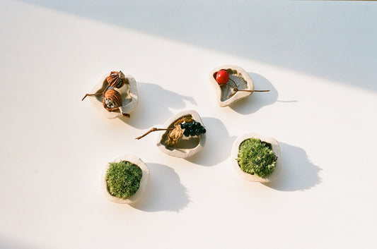 陶器の菓子型 3つセット(梅・松・瓢箪)