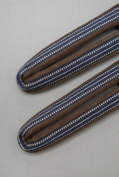 HANAO_KYOSANADAHIMO (sanada braid)_stripe / navy brown