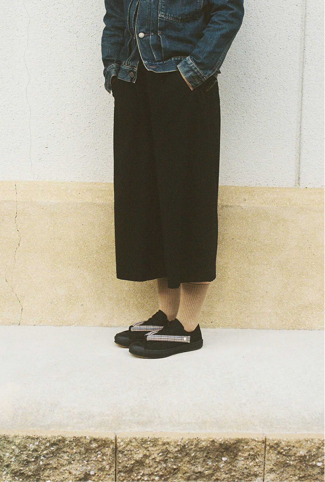 HANAO SHOES＿BOTAORI（格子 青）