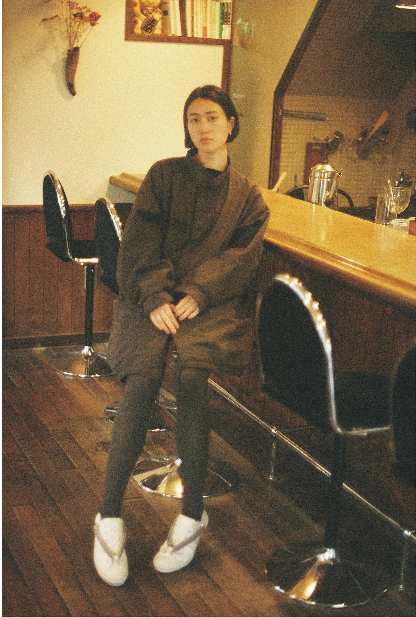 HANAO SHOES＿BOTAORI（格子 青）