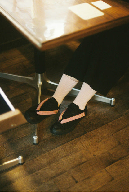 HANAO SHOES＿BOTAORI（縞 赤）