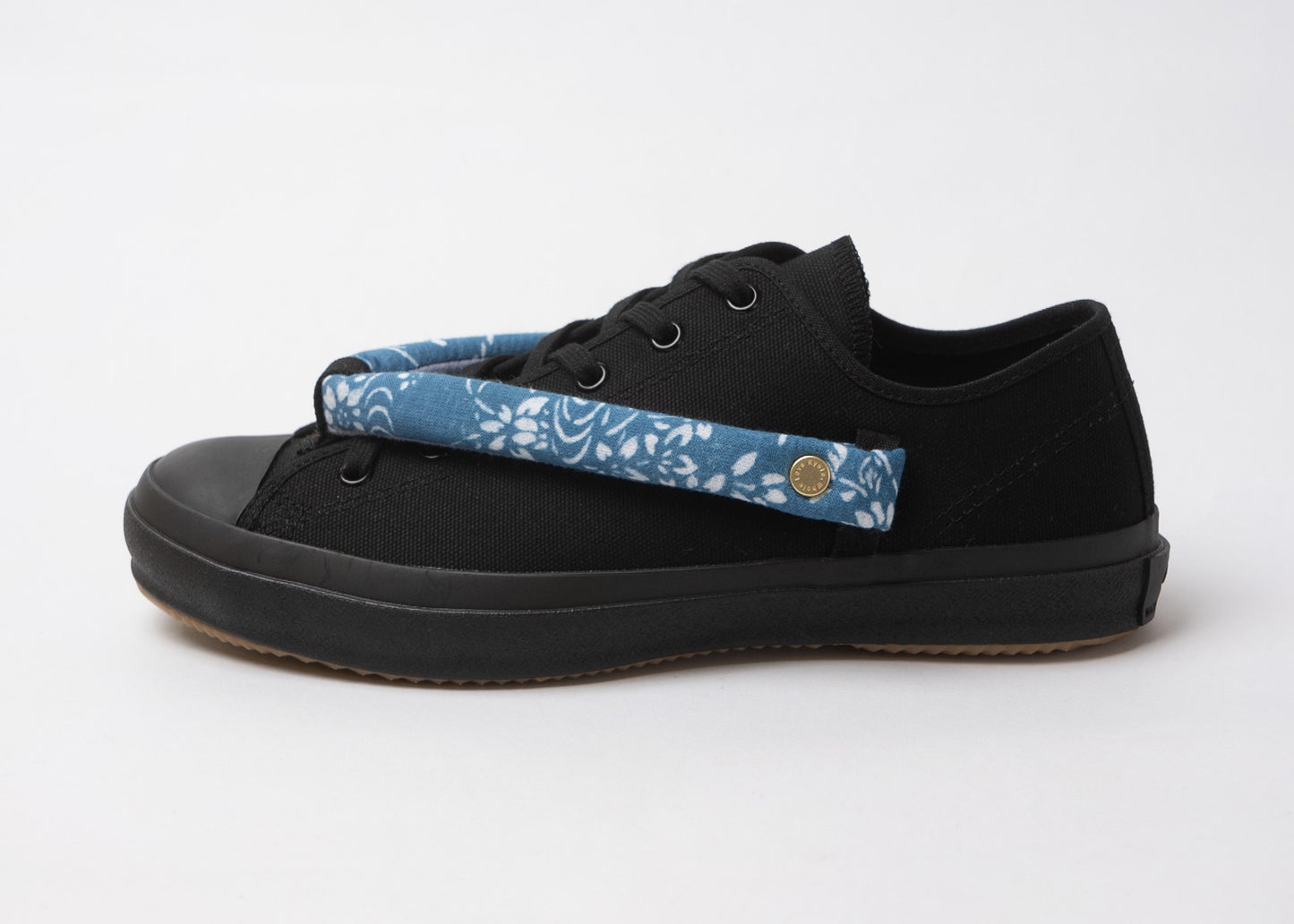 HANAO SHOES＿SHOAI HIYA ZOME（花 / 藤色）_Black_正面