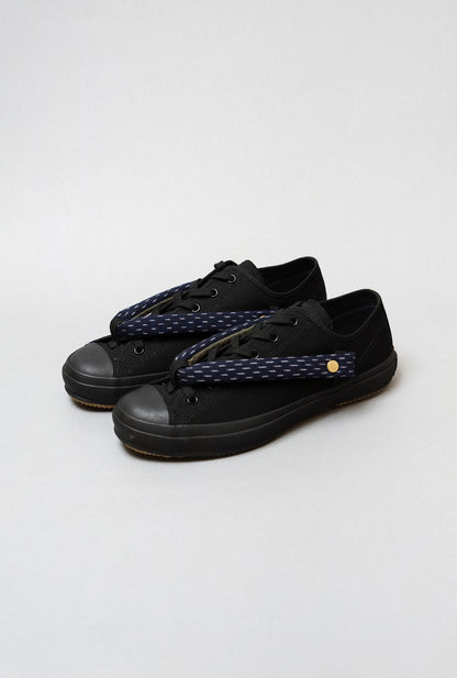 HANAO SHOES＿KURUMEGASURI（紺藍）_Black_引き