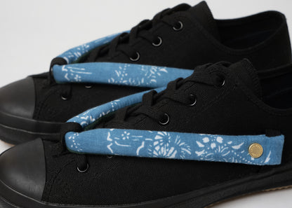 HANAO SHOES＿SHOAI HIYA ZOME（花 / 緑）_Black_アップ