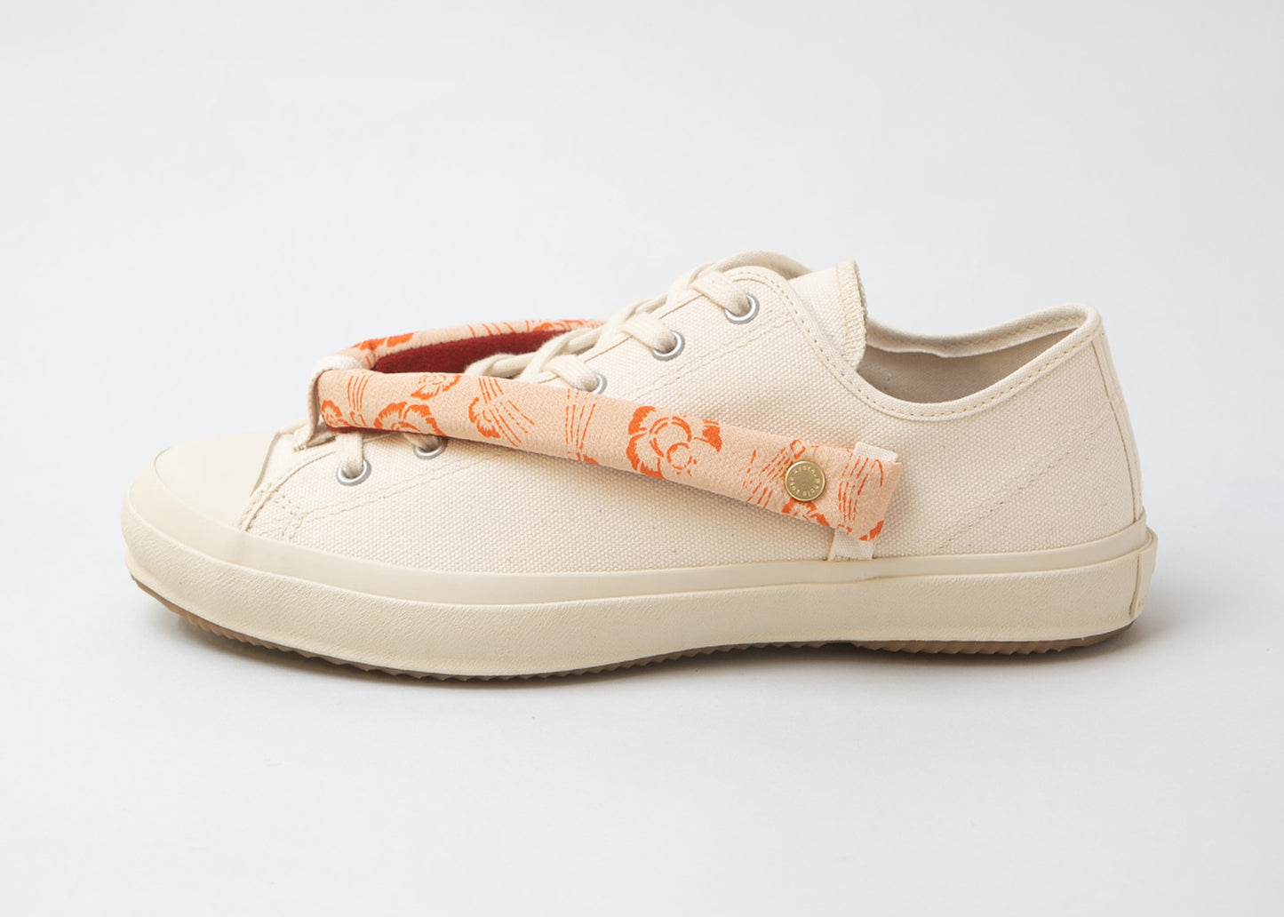 HANAO SHOES＿KYOYUZEN（雀と稲穂）_White_正面