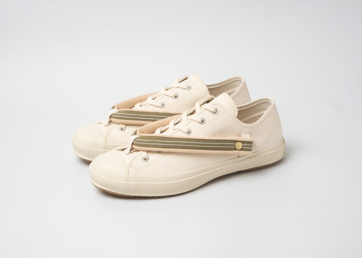 HANAO SHOES＿KYOSANADAHIMO（縞 / 柳茶）_White_引き