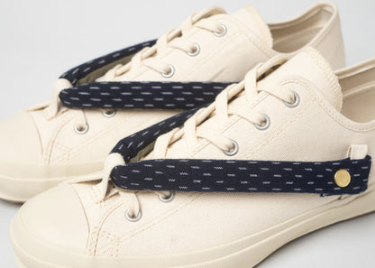 HANAO SHOES＿KURUMEGASURI（紺藍）_White_アップ