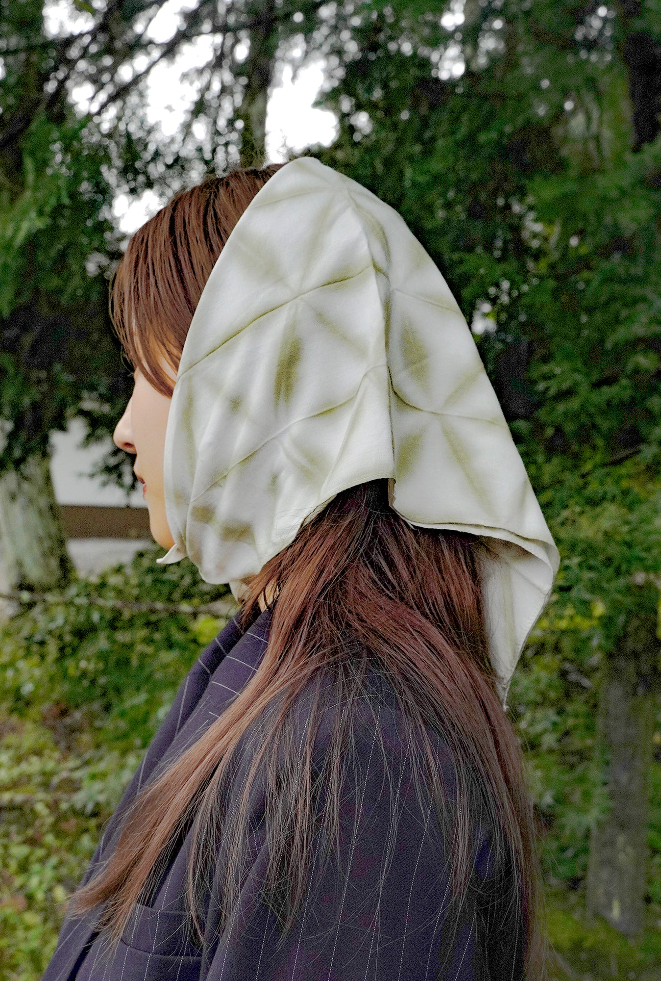 TOCHU SEKKA-SHIBORI (tie‐dyed)_Stole (sage green)